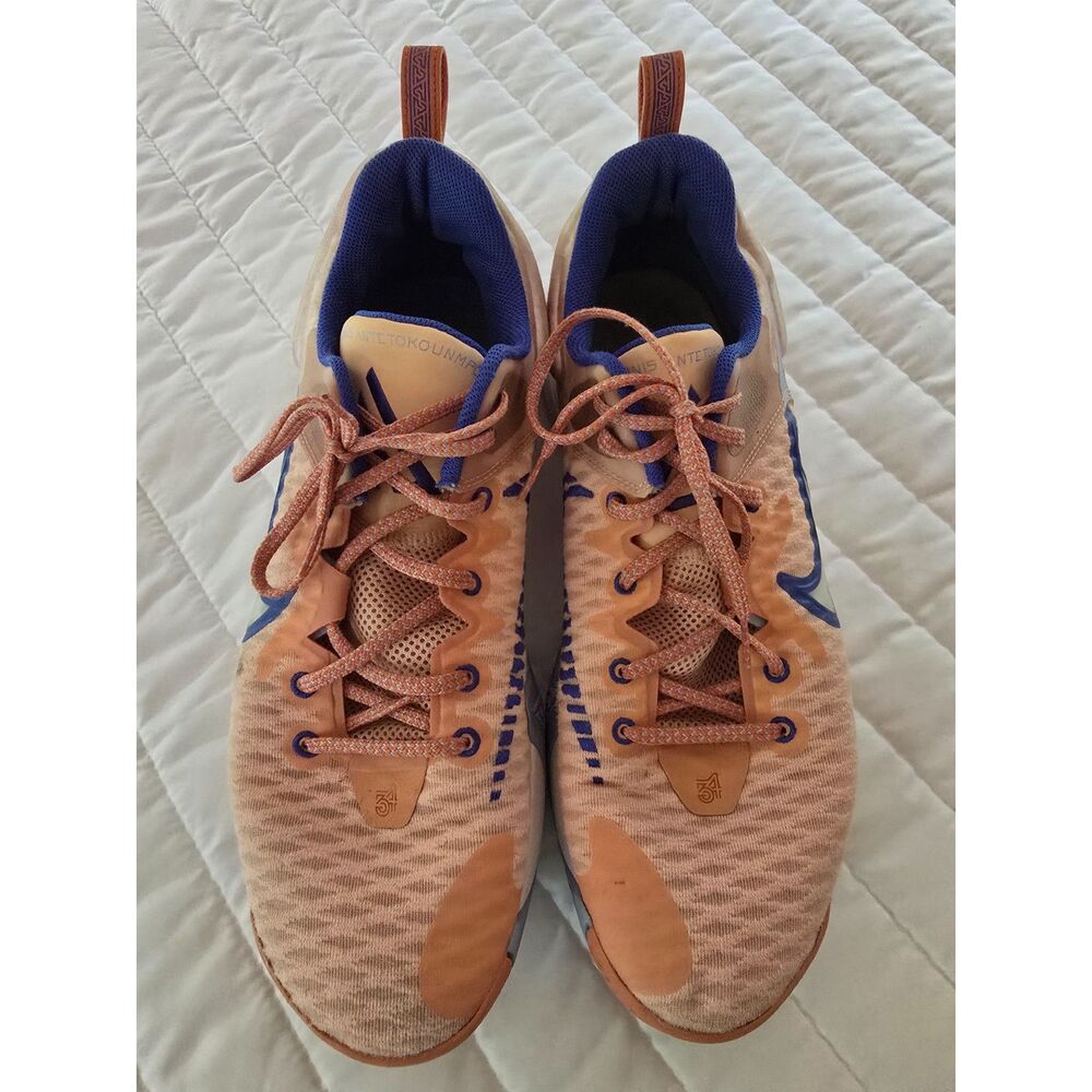 Nike Zoom Freak 3 Peach Royal Blue Basketball Shoes Sneakers Mens Size 14